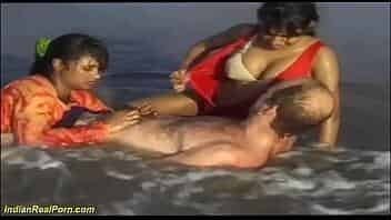 wild threesome indian beach fun